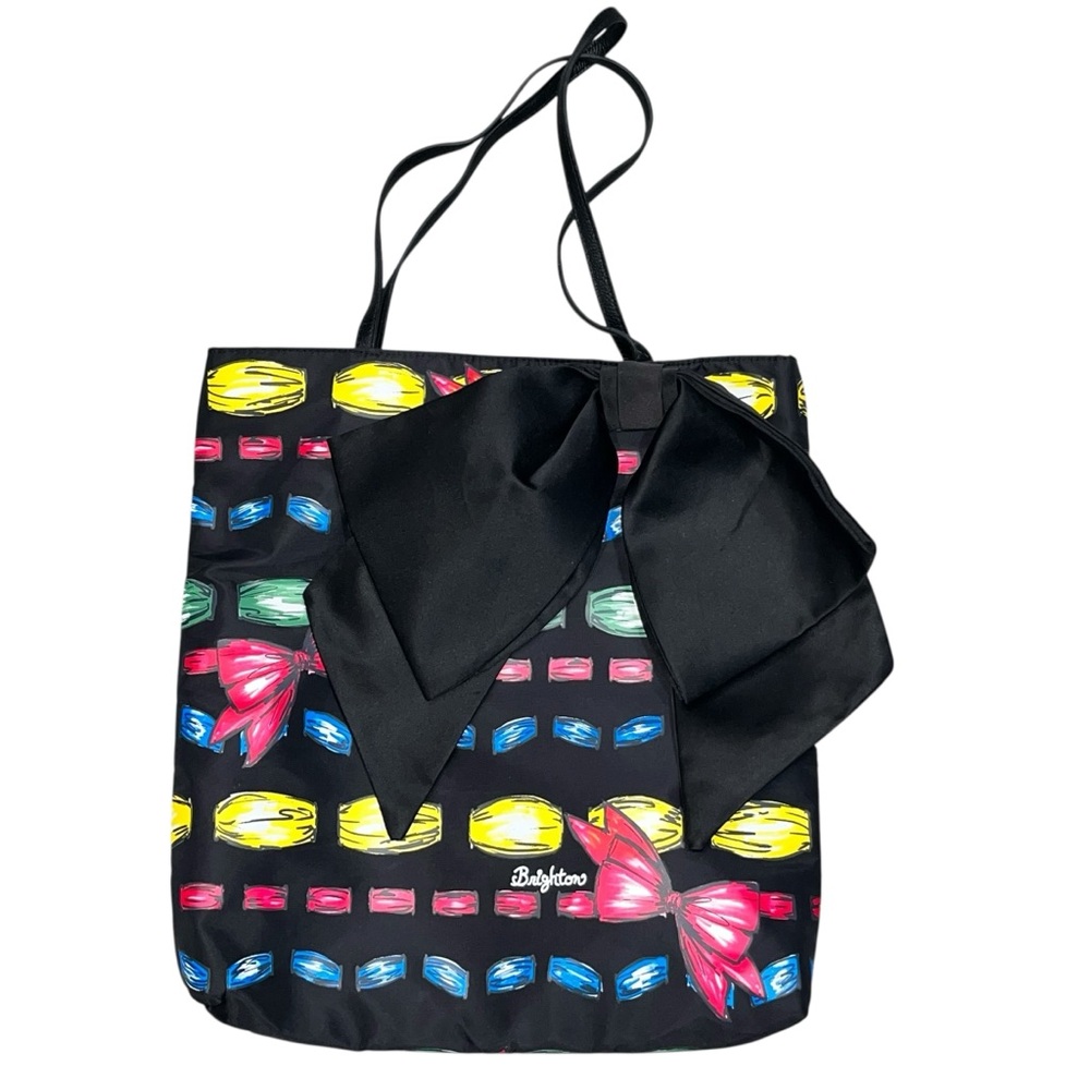 Brighton Take a Beau Black Large Bow Tote Bag Shopper Handbag Purse